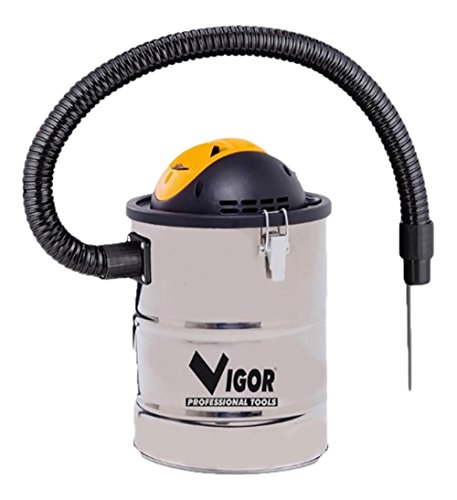 Vigor Aspir-El Bidone Aspiracenere In Inox, 15 L, 800 W
