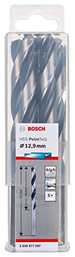 Bosch Accessories 2608577297 Hss Pointteq (12,9 X 101 X 151 Mm) - Set Da 5 Pezzi Di Punte Elicoidali Per Trapano Per Metallo, Acciaio, Fusione O Plast