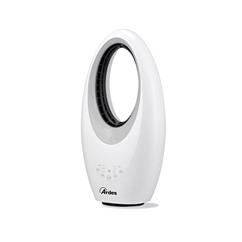 Ardes | Ar5Bl1 Ventilatore Senza Pale Potente E Silenzioso Ventilatore Con Telecomando Luce Notturna Led Comandi Touch E Timer Modello Muna Bladeless