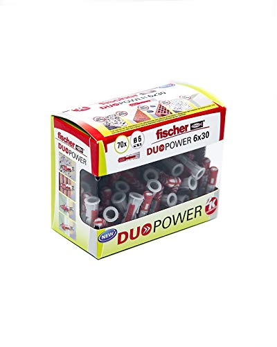 Fischer Taco Duopower 6X30 Diy 70Uds. 536386, Grigio E Rosso