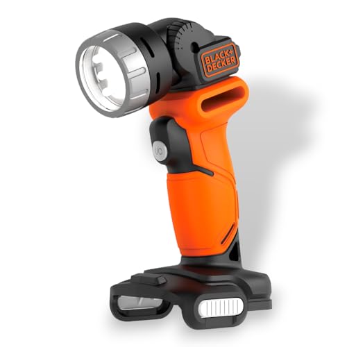 Black+Decker Bdccf12N-Xj Torcia 12V Con Testa Pivotante A 90° (Unità Senza Batteria E Senza Caricabatterie)