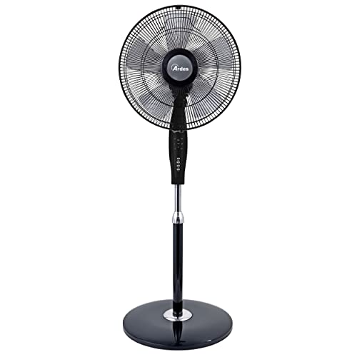 Ardes | Ar5S40Pbr Ventilatore A Piantana Con Telecomando E Timer Silenzioso E Potente 5 Pale 40 Cm Oscillante Con Altezza E Inclinazione Regolabile Ve