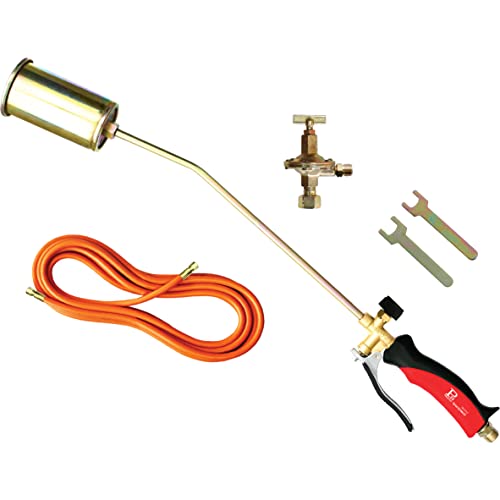Cannello Da Riscaldo In Kit Composizione: 1 Cannello A Leva Da Cm. 70 Con Bruciatore Da Ø 60 Mm Potenza 35 Kw, 1 Tubo In Gomma Raccordato Da 10 Metri,
