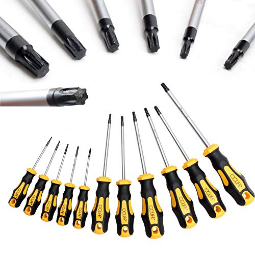 Cclife Set Cacciaviti Torx Professionali Precisione T6-T40 Magnetici,11 Pezzi Nessun Foro