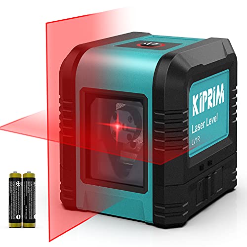 Livella Laser Autolivellante, Kiprim Lv1R Cross Livella Laser Modulo Doppia Linea Verticale/Orizzontale Laser, Ip54 Antipolvere, Impermeabile, Anti-Go