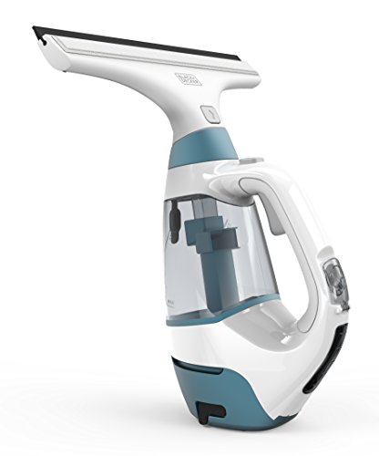 Black+Decker Ww100 Lavavetri Senza Fili Antigoccia A Batteria Litio Testa Pulente Pivotante Aspiragocce Da 280 Mm, Con Panno In Microfibra, Capacità 1