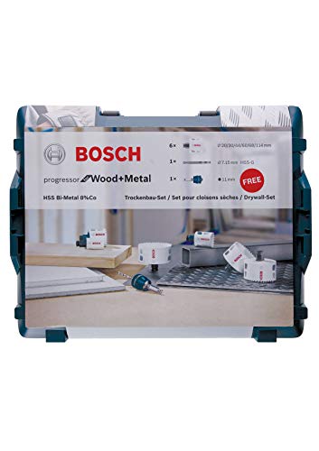 Bosch Professional Set Da 8 Pz. Seghe A Tazza Progressor For Wood & Metal (In L-Boxx, Ø 20-114 Mm, Accessorio Per Foratrice)