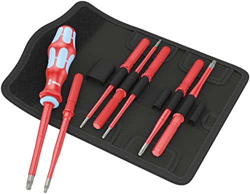 Wera - 05059040001 - Serie Giravite Isolato Con Lame Intercambiabili, Kraftform Kompakt 8 Isolato Vde In Acciaio Inox Extra Slim, 8 Pezzi