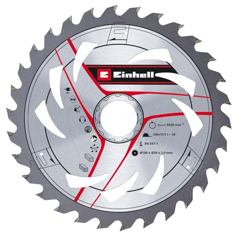 Einhell - Lama Per Sega Circolare Originale, 190 X 30 (Accessori Per Seghe, Ø 190 Mm, Attacco 30 Mm, 20 Denti Piegati, Larghezza Di Taglio 2,0 Mm, Met