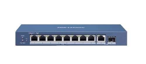 Hikvision - Switch Hikvision 10 Porte ~ 8 Porte Gigabit Poe ~ 1 Porta Rj45 Gigabit ~ 1 Porta Sfp Fibra Ottica Switch Rete - Ds-3E0510P-E/M