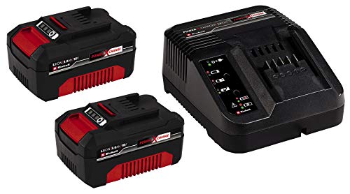 Originale Einhell 2X 3,0Ah Pxc Starter Kit Due Batterie 3,0 Ah E Caricabatteria Power X-Change (Incl. Caricabatterie Singolo 200-250 V E 2 Batterie 18