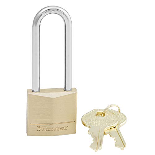 Master Lock 130Eurdlj Lucchetto Con Chiavi In Ottone E Long Archetto, Oro, 9.7 X 3 X 1.2 Cm