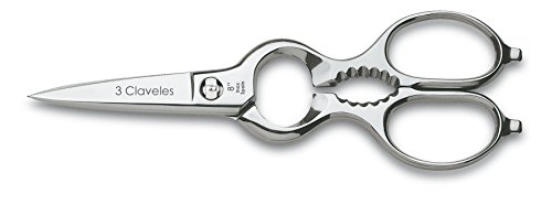 3 Claveles Juliet Tijeras Cocina Multiusos, Desmontables, Acero Inoxidable-(20Cm-8"), Brillo-Desmontable