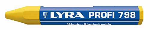 Lyra 4880007 Pastello A Cera, 1 Pezzo, Giallo, Pastello Per Legno, Metallo, Pietra, Ecc., Lunghezza 95 Mm, Stabile - 4880007