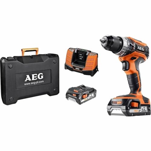 Aeg Bsb18C2 Li-202C Trapano Avvitatore Compatto, 2 Batterie Da 2.0Ah, Impugnatura Ergonomica, Lungo 191Mm, 50 Nm (2.0 Ah) / 60 Nm (4.0 Ah) Di Coppia M