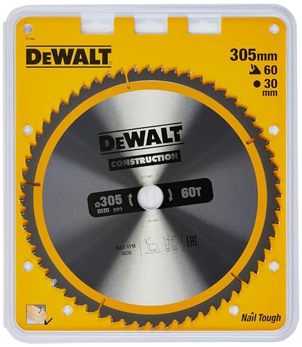 Dewalt Dt1960-Qz Lama Circolare Per Edilizia, Per Macchine Stazionarie, 305 X 30 Mm, 60 Denti