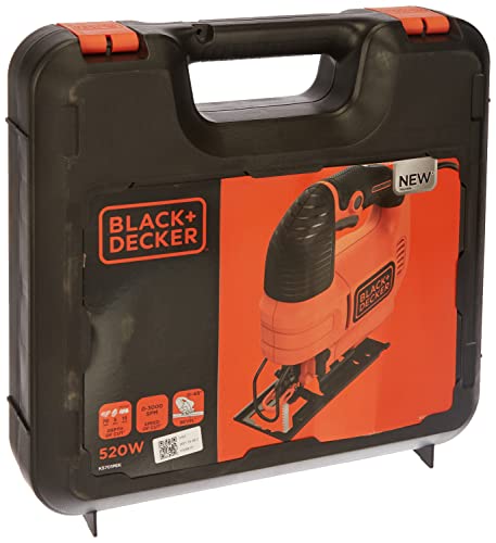 Black+Decker Seghetto Alternativo Ad Azione Pendolare In Valigetta Piu' 1 Lama, Nero, Arancione, 550 W - Ks701Pek-Qs