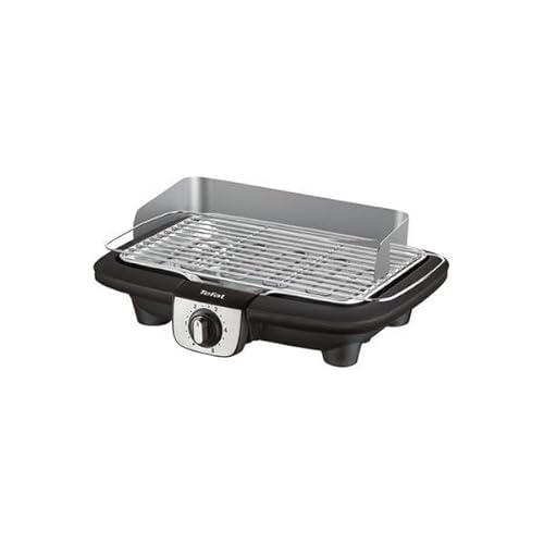 Tefal Bg90A810 Easy Grill Grigliatutto, 2300 W, Termostato Regolabile, Vassoio Di Raccolta Acqua, Riduzione Odori, Acciaio-Nero