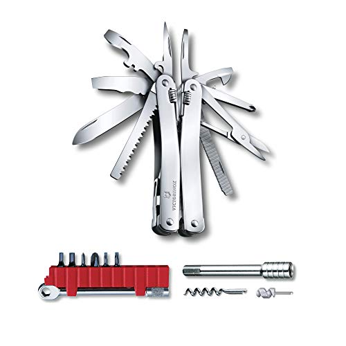 Victorinox, Strumento Multifunzione Swiss Tool Spirit X Plus Ratchet, 36 Funzioni, Pinza Combinata, Custodia In Nylon, Argento