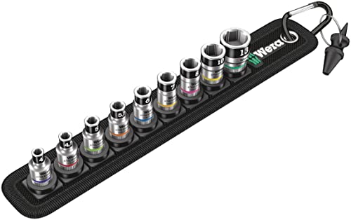 Wera, Belt 1 Kit Zyklop Di Chiavi A Bussola, Con Attacco Da 1/2", Con Funzione Di Ritegno, 10 Pezzi