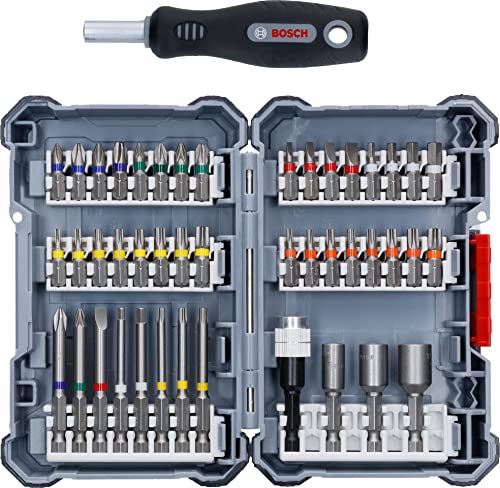 Bosch Professional Set Misto Bit Avvitamento 45Pz, Ph 1/2/3,Pz 1/2/3,Sl 3/4/5/6,Hex 3/4/5/6,T 10/15/20/25/27/30/40,Th 10/15/20/25/27/30/40, Accessori