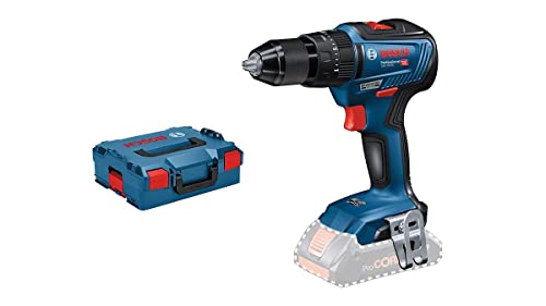 Bosch Professional 06019H5303 Trapano A Percussione Gsb 18 V-55, Senza Batteria, 18 Volt, Diametro Foro In Muratura: 10 Mm, In L-Boxx, Blu