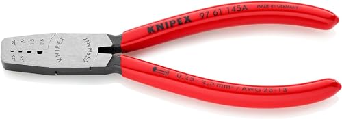 Knipex Pinza Per Serrare Terminali A Bussola Rivestiti In Resina Sintetica 145 Mm (Confezione Self-Service/Blister) 97 61 145 A Sb