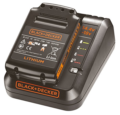 Black+Decker Bdc1A15-Qw Kit Batteria Al Litio 18V + Caricabatterie Veloce Per 18V/14,4V 1A