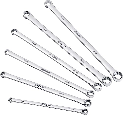 Ezarc Set Di Chiavi Inglesi, Extra Lungo Double-Chiavi Poligonali, 8Mm-19Mm Metrico, 6 Pcs