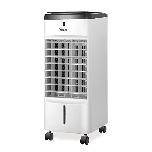 Ardes Ar5R06D Raffrescatore Evaporativo, Compatto E Potente, Umidificatore Con 3 Velocità, Flusso D'Aria Oscillazione Automatica, Timer, Telecomando E