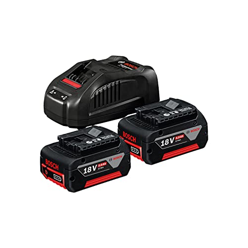 Bosch Professional 18V System Starter Set A Batteria (Incl. 2 Batterie Da 5,0Ah, Caricabatteria Rapido)