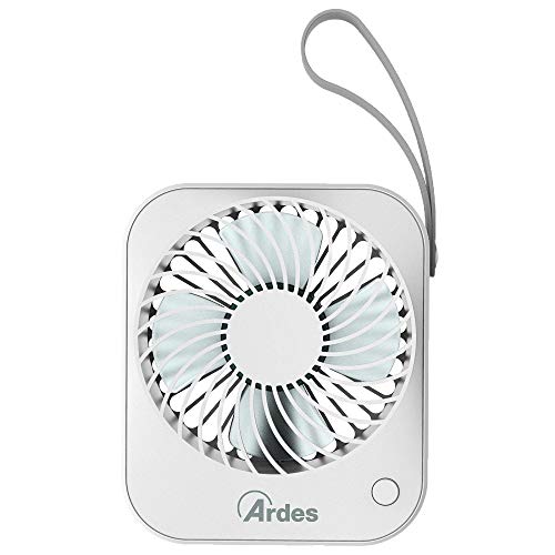Ardes | Ar5F03Bt Ventilatore Da Tavolo Mini Tauro - Mini Ventilatore Portatile A Batteria Con Presa Usb - Maniglia Eco Pelle - Ventilatore Personale I
