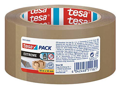 Tesa Pack Extreme, Nastro Di Alta Qualità, Particolarmente Adesivo E Resistente Agli Strappi, Ideale Per Imballare E Fasciare Pacchetti E Oggetti Pesa