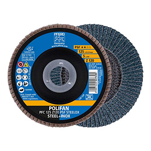 Pferd Polyfan, Disco Lamellare 5 Pezzi, Ø 125 Mm, Z 120, Conico, Psf Steelox | 69398195 – Per Acciaio E Acciaio Inox (Inox)