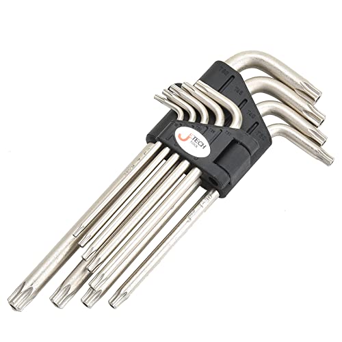 Jetech Set Di 9 Pezzi Chiavi Torx, Chiavi A Brugola Torx Chiavi A Brugola Torx,Chiave Torx A Braccio Lungo Per Auto, Bici, Mobili, Dimensioni Torx: Tt