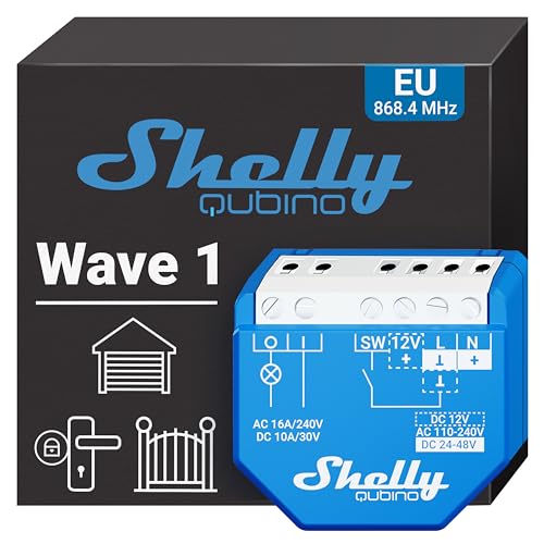 Shelly Qubino Wave 1, Interruttore Relè Intelligente, 1 Canale