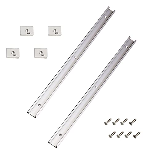 T Track 400Mm 2Pz Mitra Track Jig Fixture Slot Per Lavorazione Del Legno Con Cursori M6 2Pz Cursori M8 2Pz Viti 8Pz