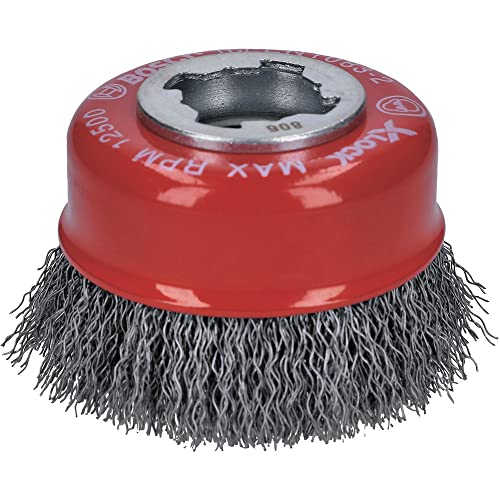 Bosch Accessories 2608620725 Spazzola A Tazza Ondulato Clean, Per Metallo, X-Lock, Ø 75 Mm, Spessore Filo 0.3 Ø125 Mm
