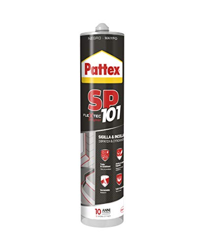 Pattex Sigillante Polimerico Sp101, Sigilla E Incolla, Multimateriale, Elevate Prestazioni, Aderisce Su Superfici Umide, Resiste Ai Raggi Uv, Per Spec