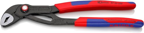 Knipex Cobra Quickset Pinza Regolabile Di Nuova Generazione Per Tubi E Dadi Bonderizzata Grigia, Rivestiti In Materiale Bicomponente, Forma Affusolata