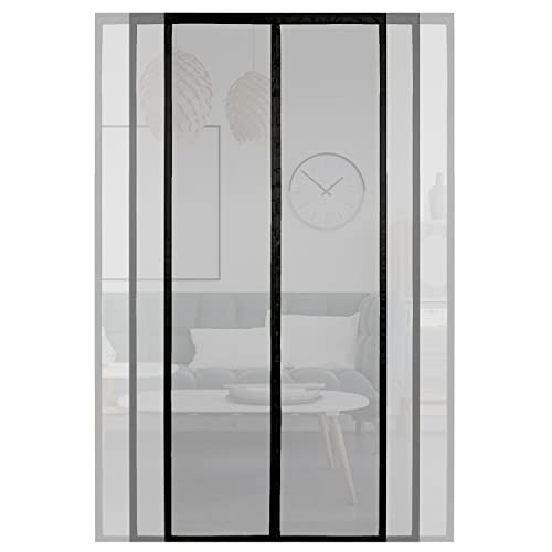 Arcol Zanzariera Magnetica Per Porte Regolabile Con Fettucce A Strappo Finestra Accorciabile (155X220 Cm, Nero)