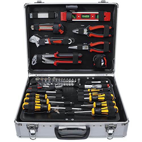 Kraftmann 2204 Set Di Attrezzi In Valigetta Di Alluminio, 129 Pezzi, Colore:, Size