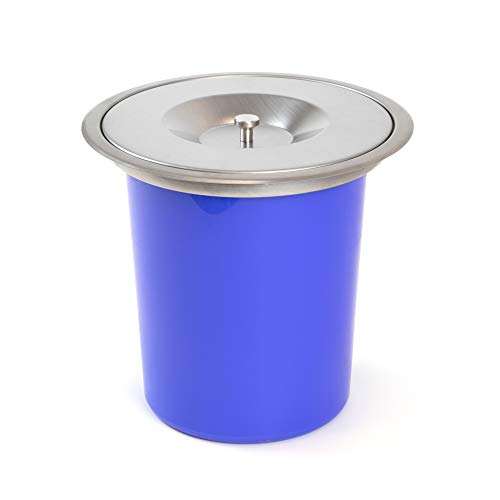 Emuca - Pattumiera Da Incasso Con Coperchio Per Piano Cucina, Contenitore Estraibile Cucina 5L, Acciaio Inox.