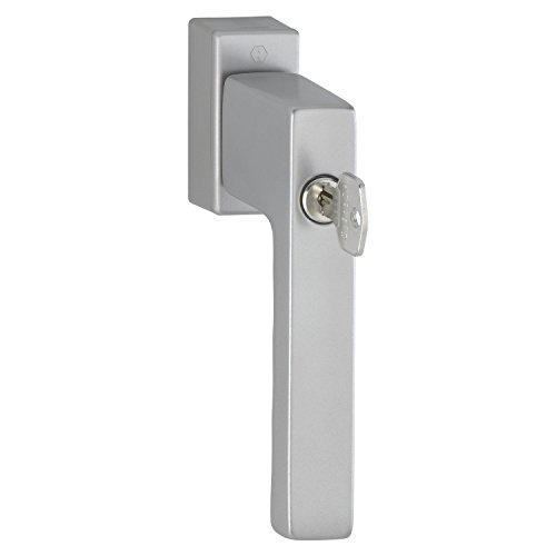 Hoppe Maniglia Per Finestra A Cilindro Con Serratura Toulon Secustik, Vk 32-42 Mm, Argento Anodizzato, 1 Pezzo