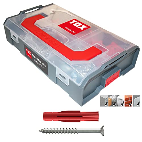 Tox L-Boxx Mini Allround Tri + S Assortimento Di Tasselli, 280 Pezzi Con Tassello Universale Tri + Viti Corrispondenti Con Azionamento Tx, Il Fissaggi