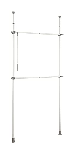 Wenko Sistema Armadio Telescopico Herkules Basic - Sistema Regolabile Di Organizzazione, Sistema Per Guardaroba, Acciaio, 75-120 X 165-300 X 11 Cm, Bi
