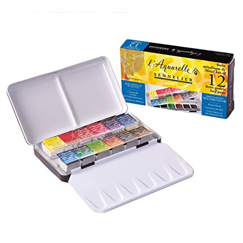 Sennelier Acquerello Stagno Metallico Of 12 Semi Fessure Pocket Set