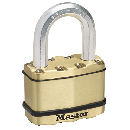 Master Lock M15Beurdlf Lucchetto Ad Alta Sicurezza Ottimo Per Portali, Garage, Rivestimento Protettivo, Medium Archetto + Stagno, Acciaio Laminato
