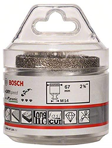 Bosch Professional 1X Fresa Diamantata Best For Ceramic Dry Speed, Foratura A Secco Della Ceramica Dura, Ø 67 X 35 Mm, Accessorio Smerigliatrice Angol