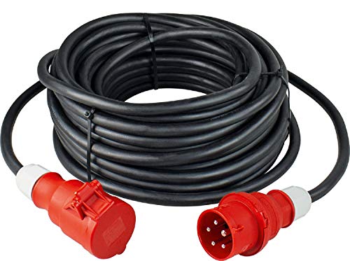 As – Schwabe – Cavo Prolunga Cee, 5 M H07Rn-F 5 G4, 400 V/32 A/5 Poli, 1 Pezzo, Colore: Nero, 61305